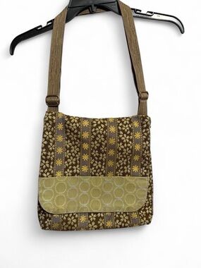 Maruca Crossbody Bag in Olive and Brown Floral
